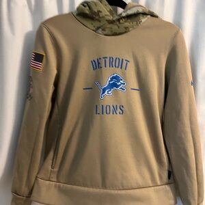Youth 10/12 (medium) Detroit Lions salute to service Camo Hoodie Pullover